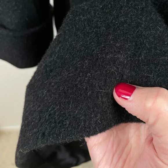 Ralph Lauren LRL Camel Hair Robe Style Wrap Coat Women’s 4 Black Old Money *Read - Picture 13 of 15